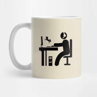 PC Gamer with Unicorn Avatar Black Edition Mug